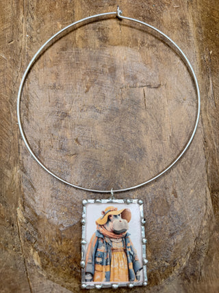 Hazel The Boho Hippo Soldered Necklace - Indigo Blue Preorder