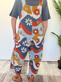Flower Power Washed Twill Overalls by Easel