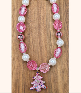 Pink Christmas Tree Beaded Necklace | INDIGO BLUE TAKEOVER | PREORDER