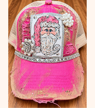 Pink Santa Bling Hat | INDIGO BLUE TAKEOVER | PREORDER