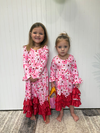 Cherry Poppy Maxi Girls Dress by Clover Cottage
