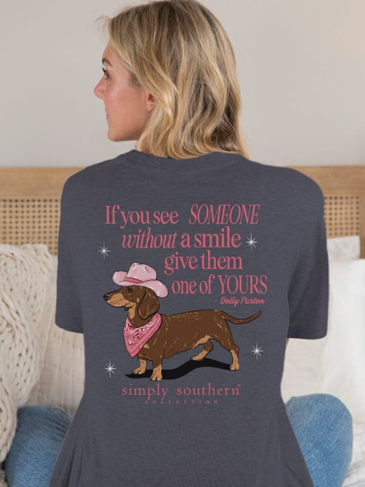 8384- If You See Someone Without A Smile Short Sleeve Simply Southern T-Shirt