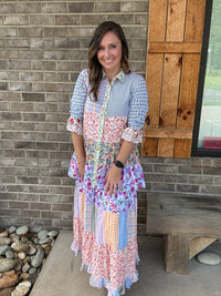 Ivory Tiered Patchwork Skirt & Top Set by Young Threads