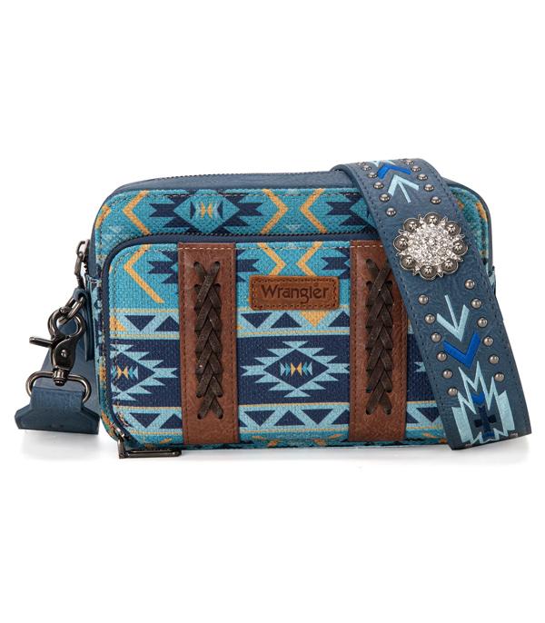 Jean Wrangler Aztec Printed Crossbody Purse With Wallet Compartment