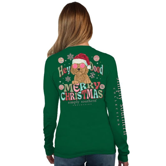 10245- Hey Dood Merry Christmas Long Sleeve Simply Southern T-Shirt