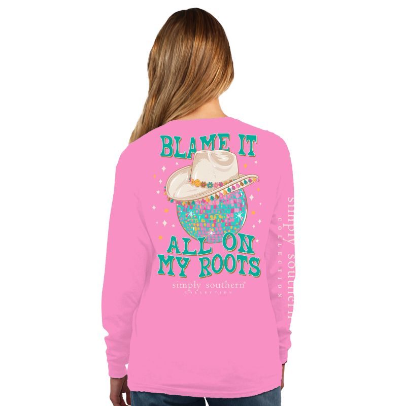 9979- Blame It All On My Roots Simply Southern Long Sleeve T-Shirt