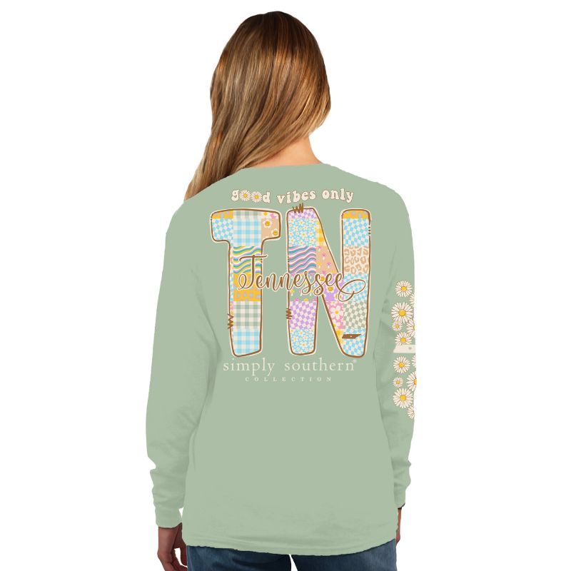 9107- Good Vibes Only TN State Long Sleeve T-Shirt by Simply Southern