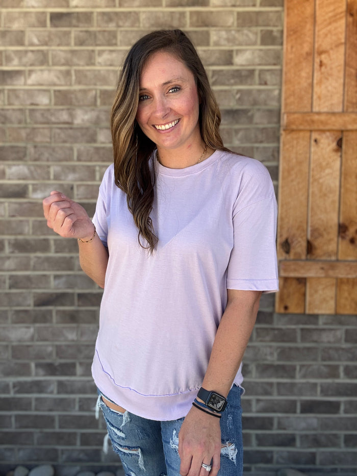 Lavender Vintage Poncho Short Sleeve Top by Royce