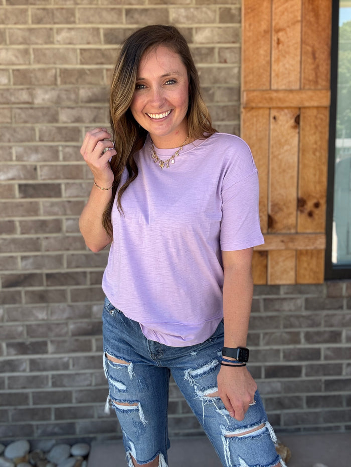 Lavender Luna Oversized Crewneck Top By Royce