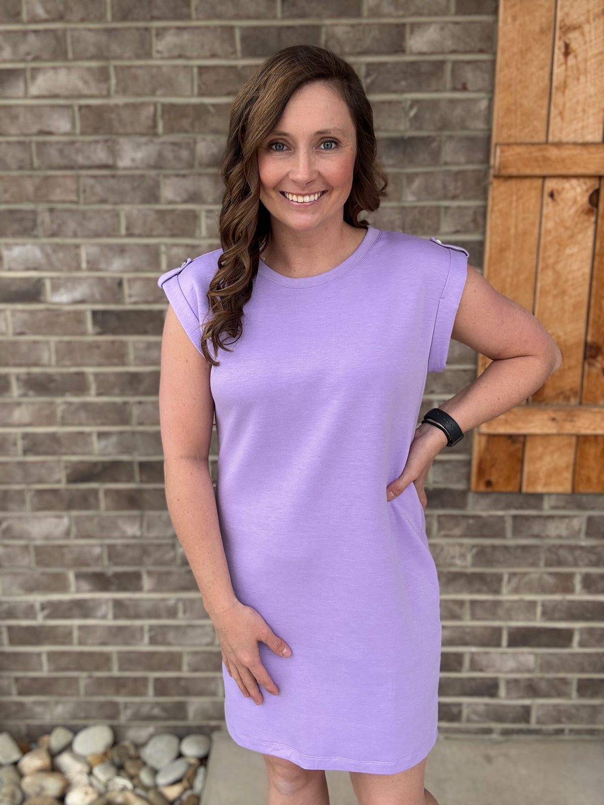 Lilac Cap Sleeve Dress by Dear Scarlett