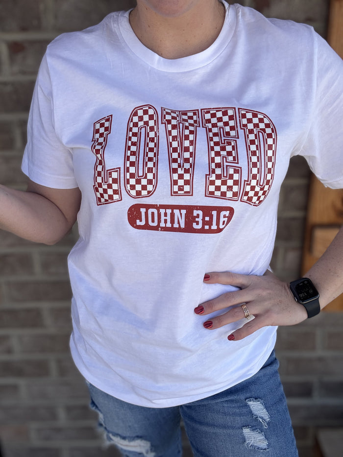 8504- Loved John 3:16 Graphic Tee