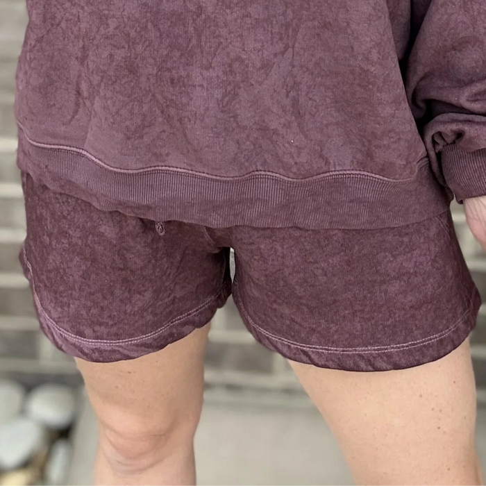 Mauve Maui Sun Wash Drawstring Shorts by Royce