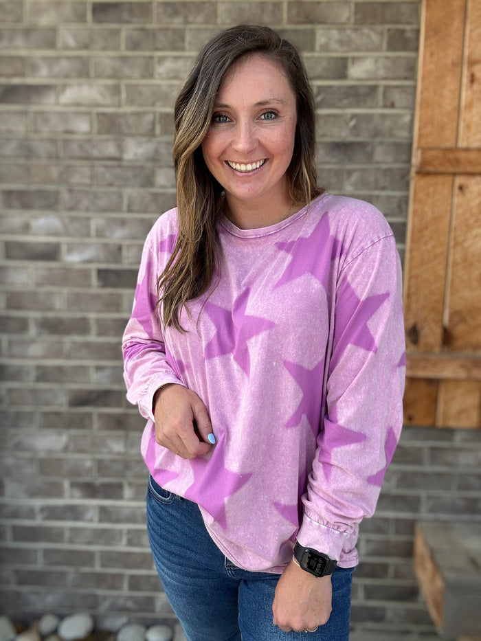 Mineral Wash Star Graphic Print Top by Sage + Fig