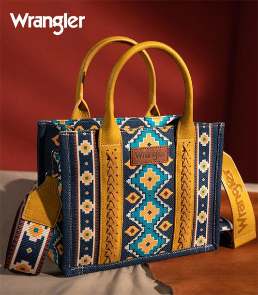 3792- Mustard Aztec Wrangler Crossbody Purse