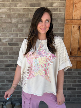 Natural Mineral Washed Spring Picnic Star Top by J. Her