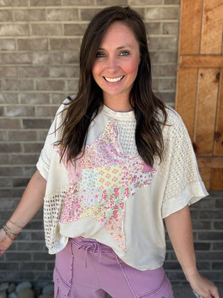 Natural Mineral Washed Spring Picnic Star Top by J. Her