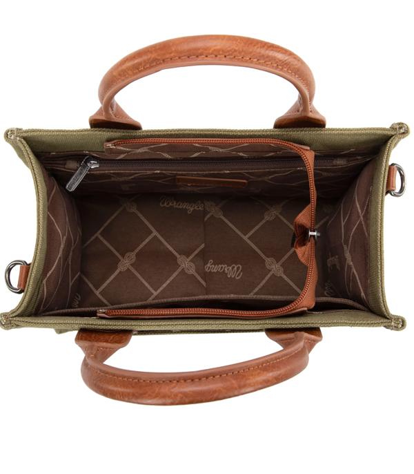 3784- Olive Vintage Wrangler Canvas Tote// Crossbody