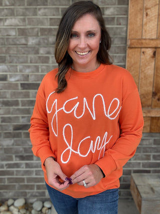 Orange Game Day Tinsel Pullover *TN COLLECTION*