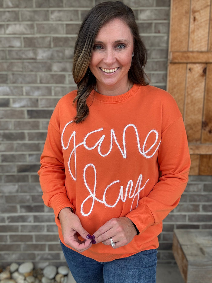 Orange Game Day Tinsel Pullover *TN COLLECTION*