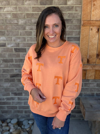 Orange Tennessee Ritter Repeat Lantern Sleeve Crew *TN COLLECTION*