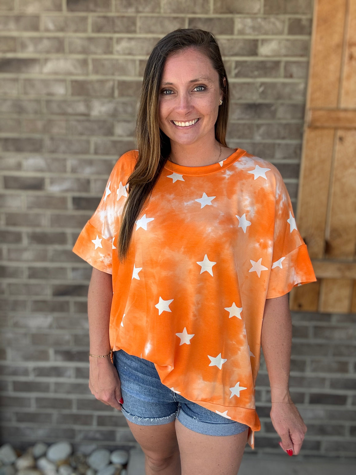 Orange Star Tie-Dye High-Low Tee (Plus Size Only) *TN COLLECTION*