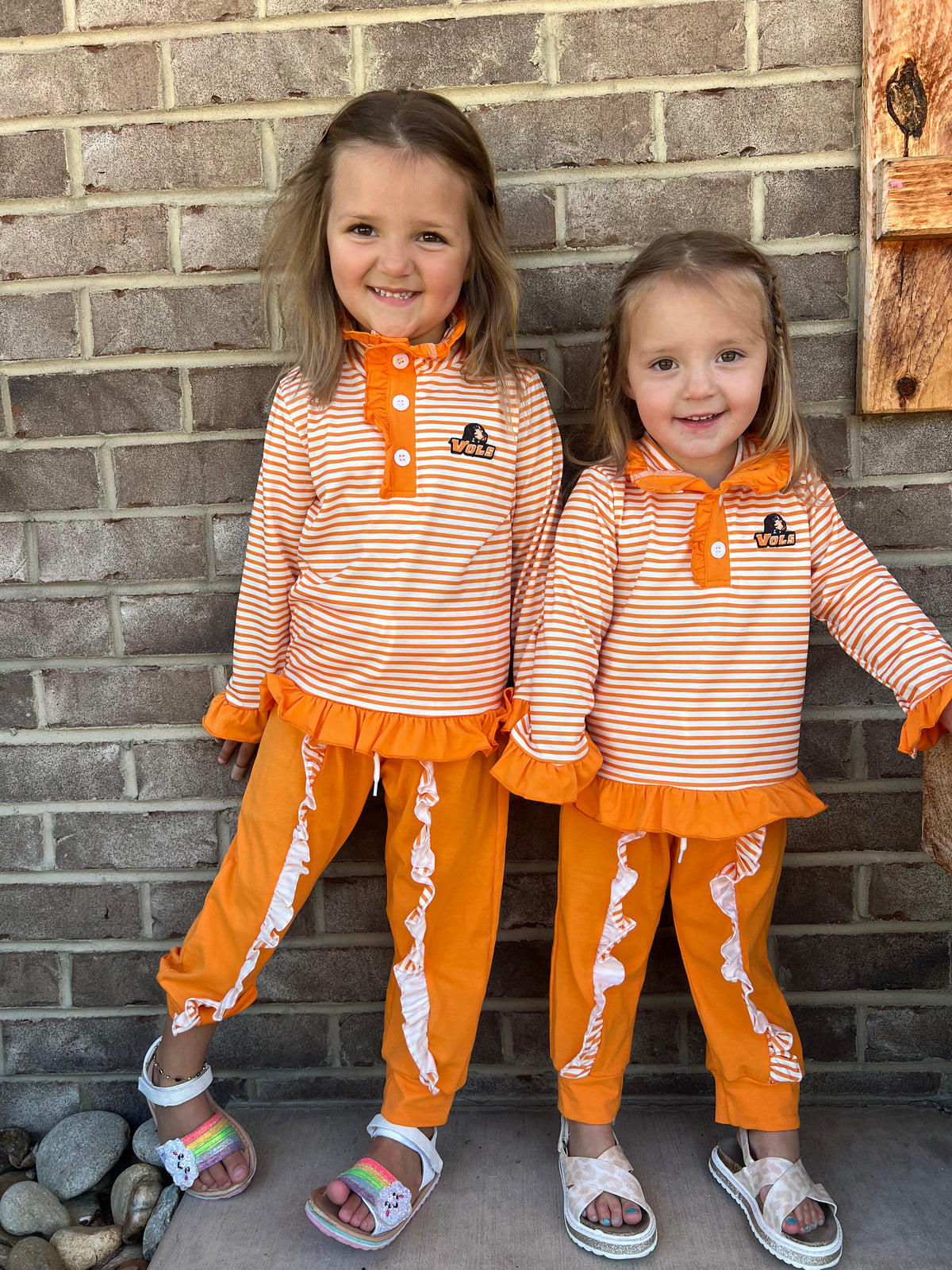 Orange Tennessee Applique Stripe Ruffle Pants Set *TN COLLECTION*