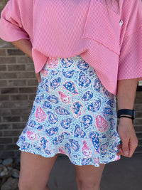 Oyster Pattern Skort by Simply Southern