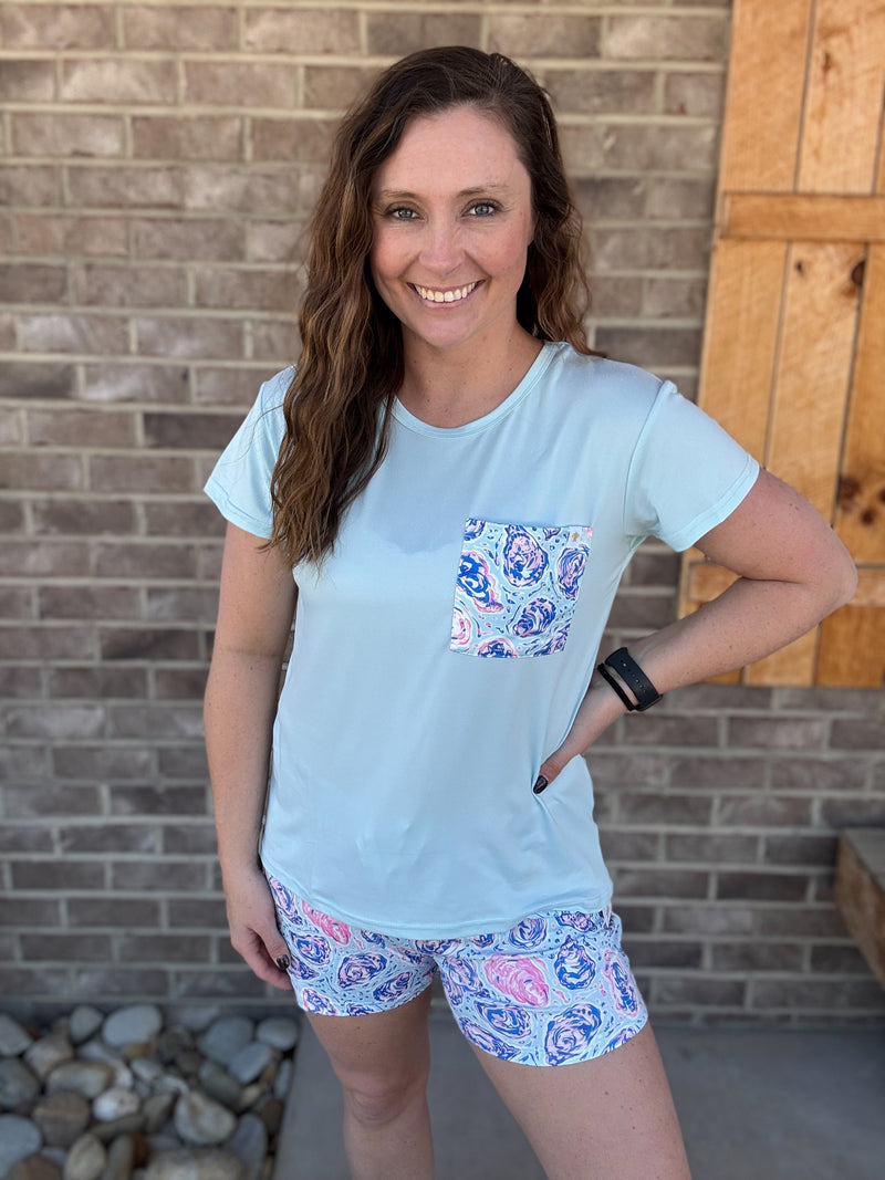 Oyster T-Shirt Pajama Set by Simply Southern