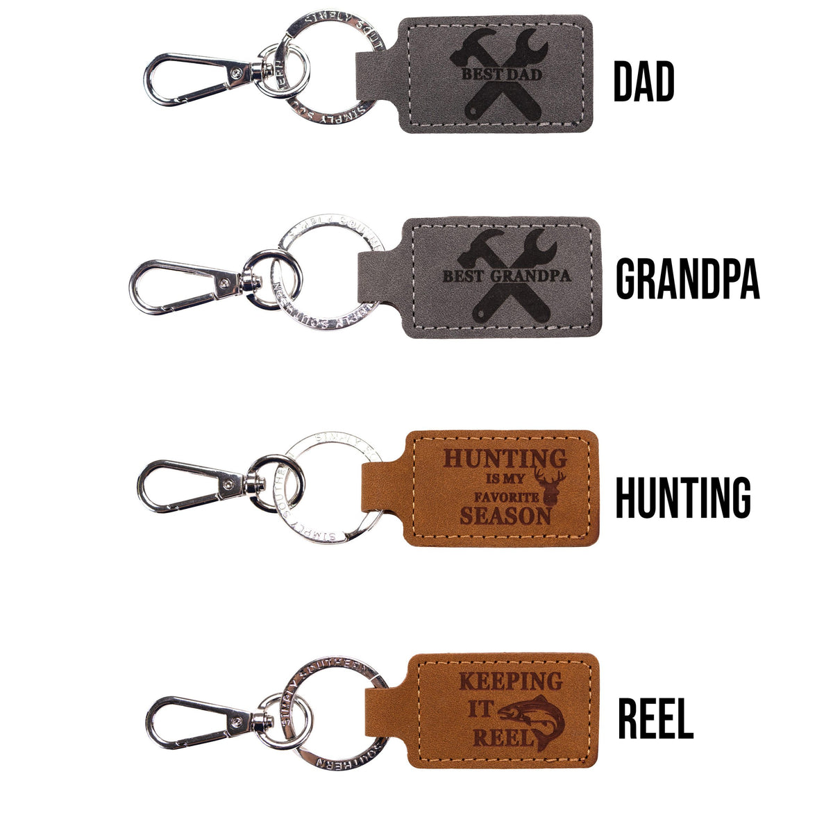 10071- Mens Leather Keychain by Simply Southern