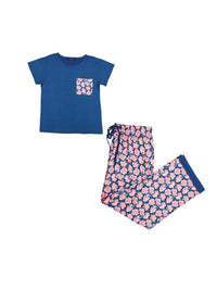 3531- Pink Blossom PJ Short Sleeve Top w/ Bottoms by Simply Southern