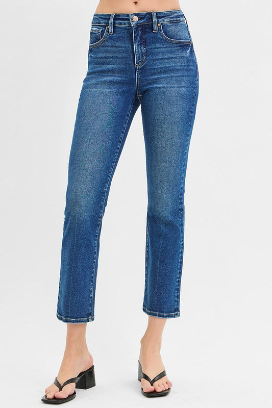 Tummy Control High Rise Crop Straight Legs by Risen