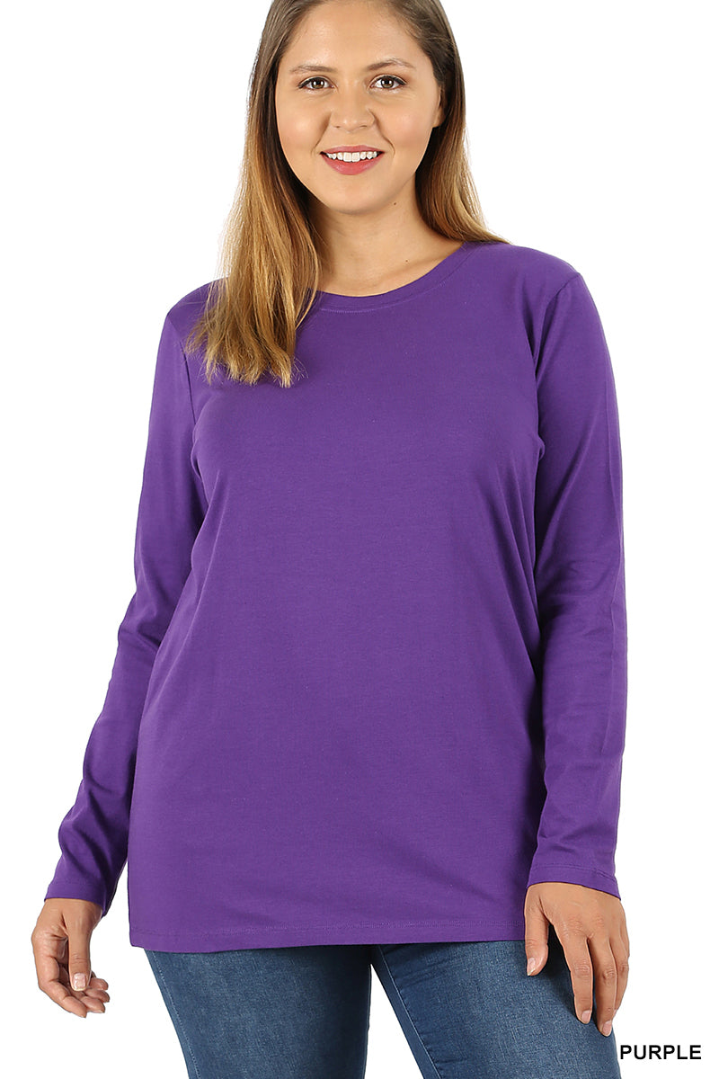 10101- Purple Long Sleeve Relax Basic Tee