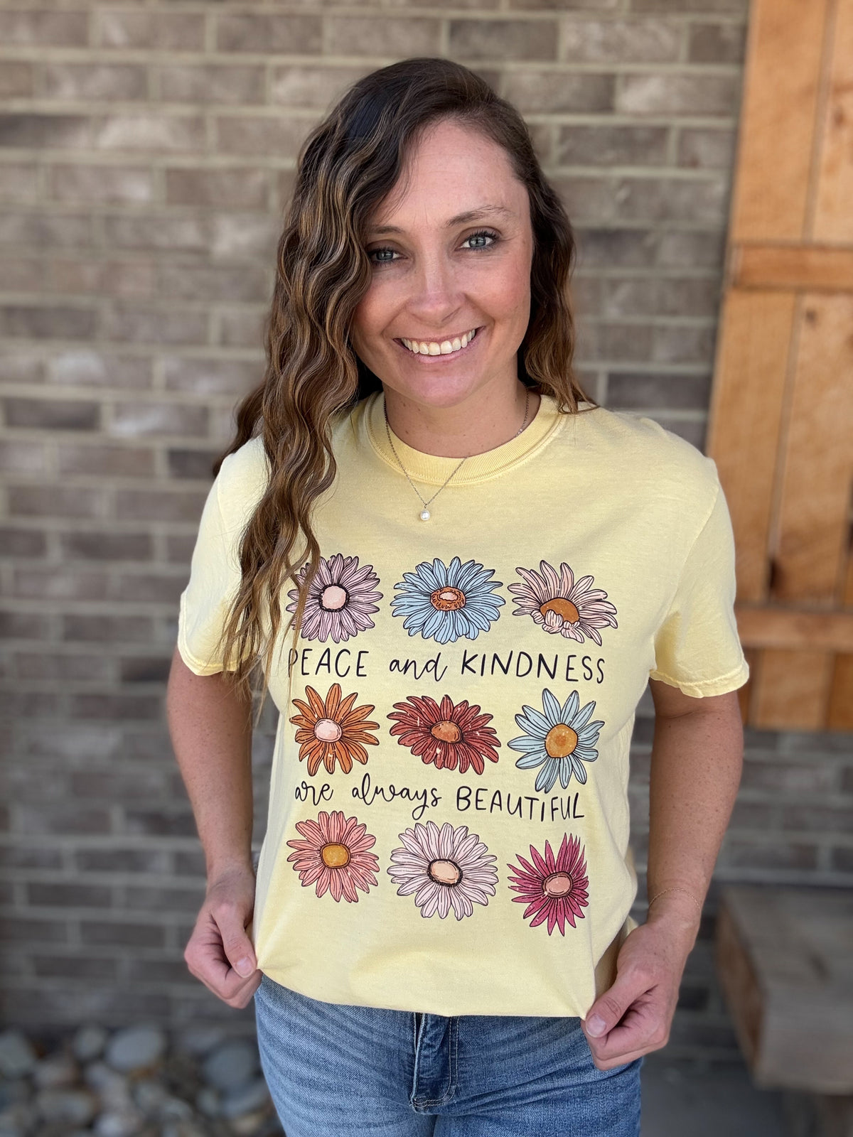 Peace and Kindness Butter Graphic T-shirt