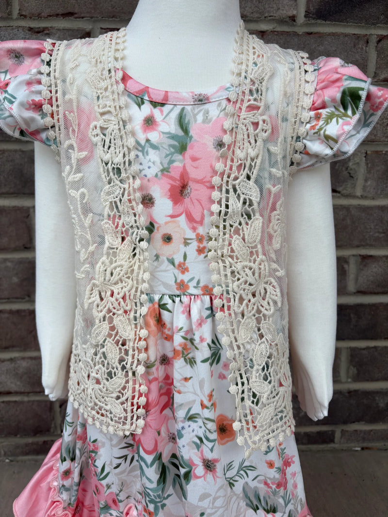 Peach Antique Maxi Girls Dress by Clover Cottage *KIDS*
