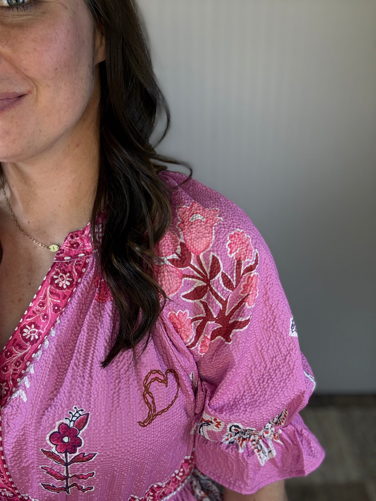 Pink Mix Floral Collage Midi Dress by Umgee