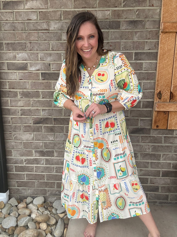 Printed Cotton Poplin Maxi Dress by Easel