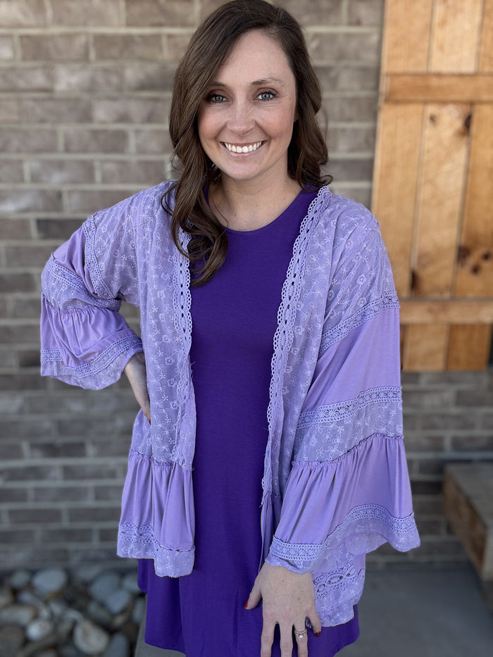 3017- Pure Purple Lace Cover Up by POL