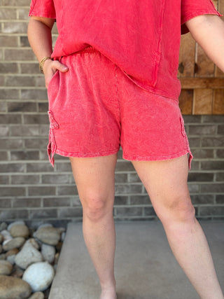 Red Bow Cut Shorts by J. Her