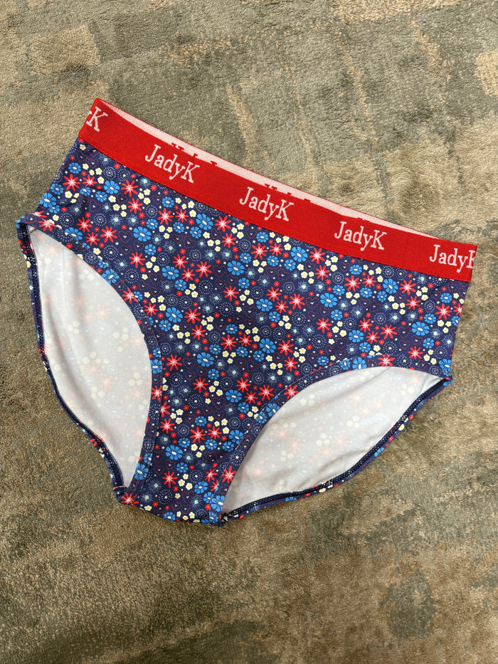 Red, White, Blue Flowers - Arya Hip Hugging Panties by JadyK