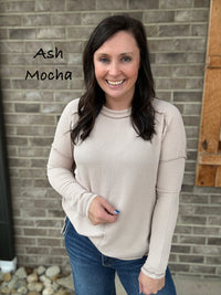 Ribbed Long Sleeve Top By Zenana *MULTIPLE COLORS*