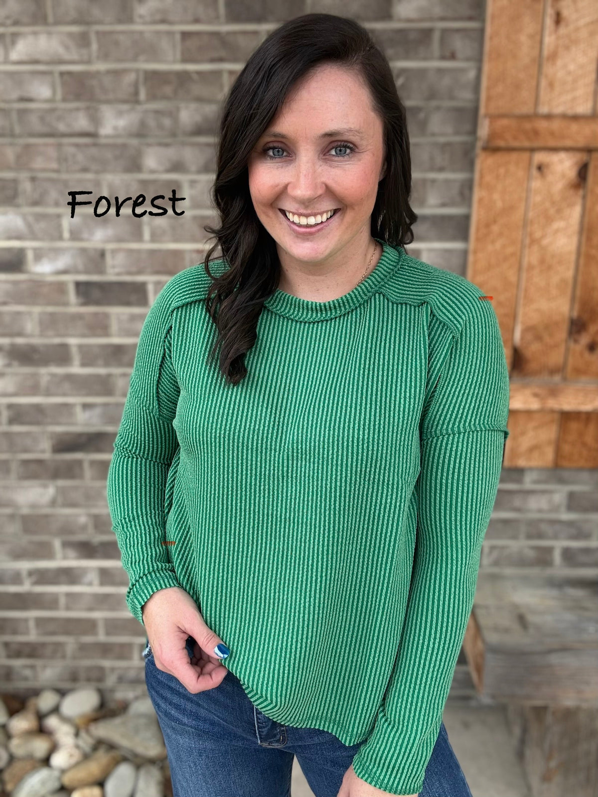 Ribbed Long Sleeve Top By Zenana *MULTIPLE COLORS*