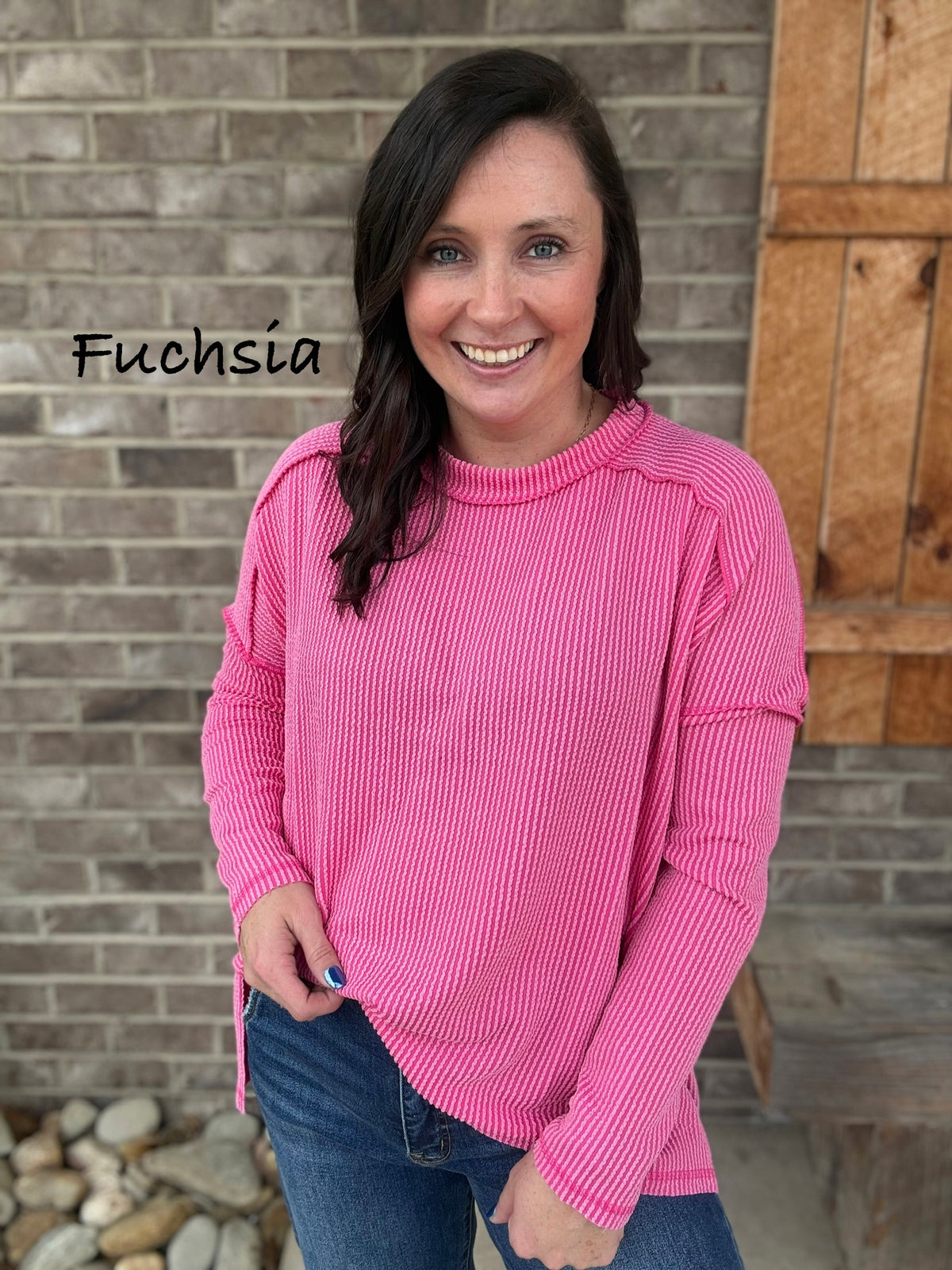 Ribbed Long Sleeve Top By Zenana *MULTIPLE COLORS*
