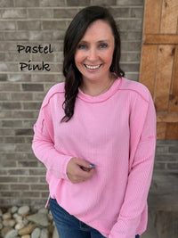 Ribbed Long Sleeve Top By Zenana *MULTIPLE COLORS*