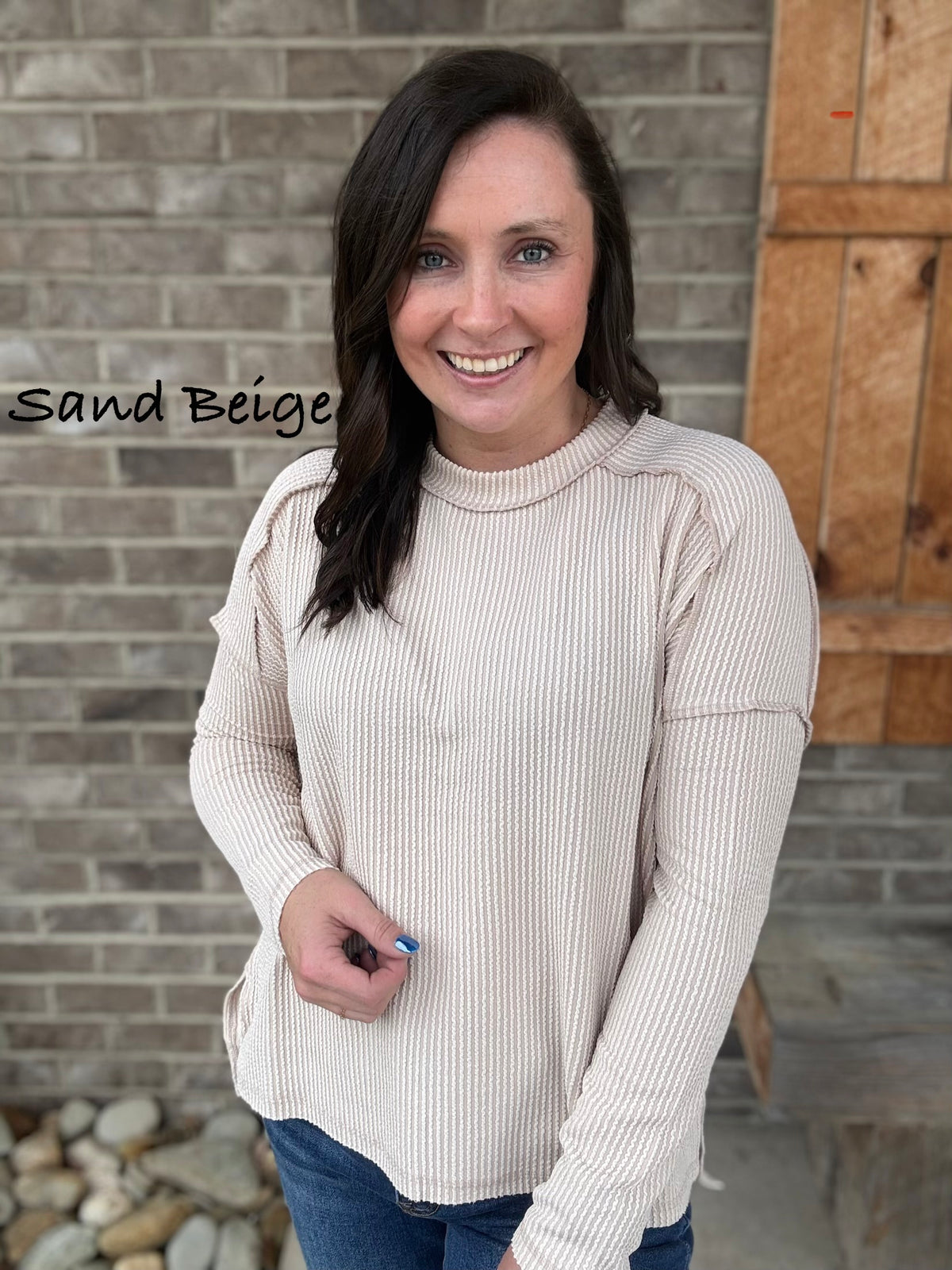 Ribbed Long Sleeve Top By Zenana *MULTIPLE COLORS*