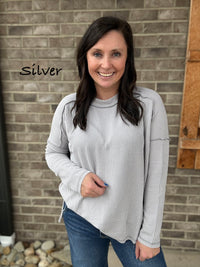 Ribbed Long Sleeve Top By Zenana *MULTIPLE COLORS*