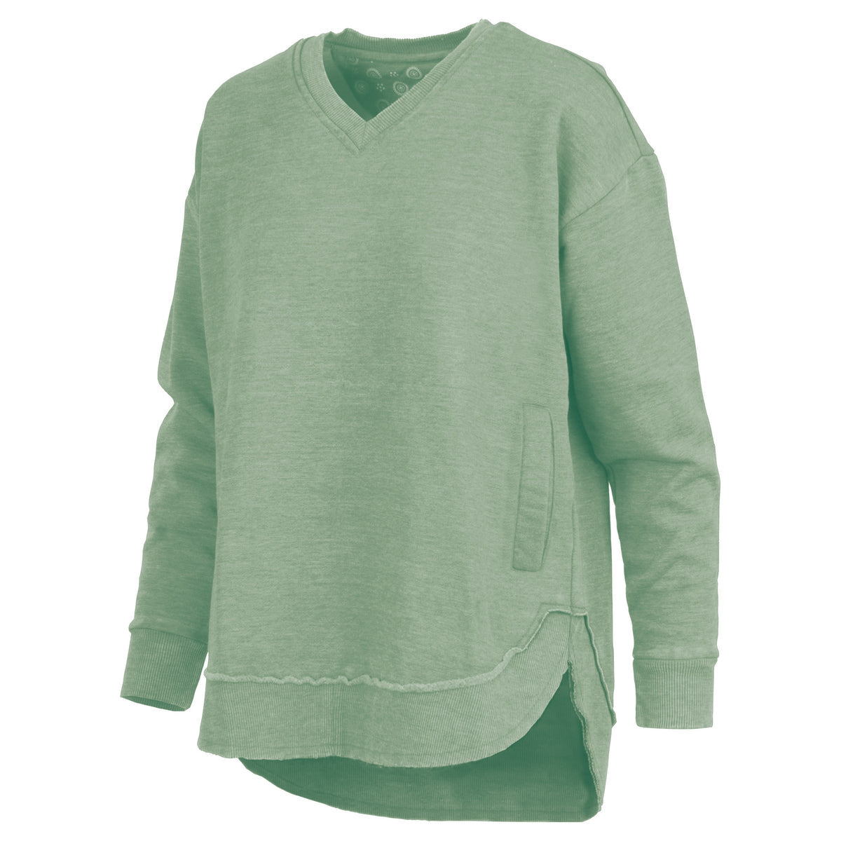 Sage East Hall Melange V-Neck Pocket Poncho Fleece