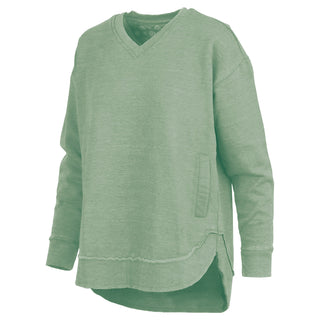 Sage East Hall Melange V-Neck Pocket Poncho Fleece