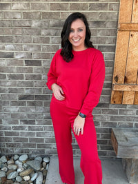 Ruby Scuba Crewneck Pullover & Pants Set by Zenana