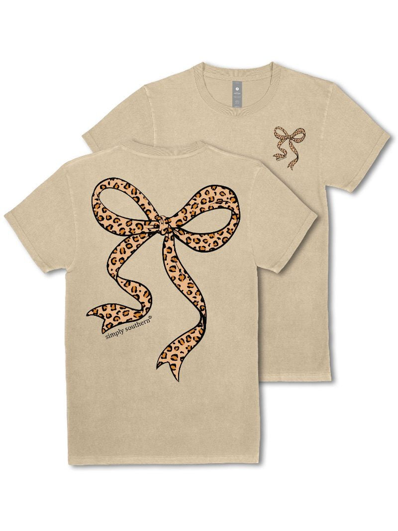 Leopard Bow Short Sleeve T-Shirt by Simply Southern
