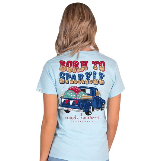 8135- Born To Sparkle Short Sleeve T-Shirt by Simply Southern